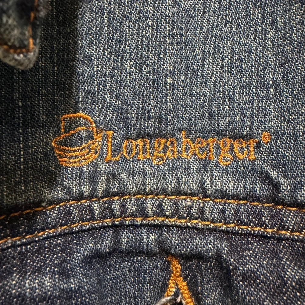 Longaberger Homestead Denim Jacket - Size XL - Embroidered Floral Basket - Picture 4 of 5